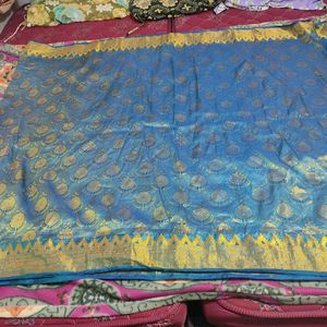 Blue Bridal Kanchipuram Saree