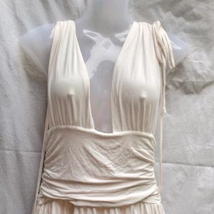 13T. BEIGE SHEIN MINI SEXY FROCK