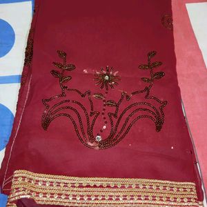 Maroon Saree