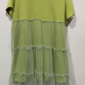 Korean Green Summer Mesh Dress