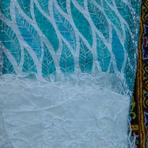 Blue Chikankari Embroidered Georgette Suits & Dress Materials