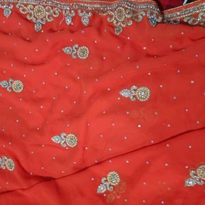 Beautiful Stone Work Saree