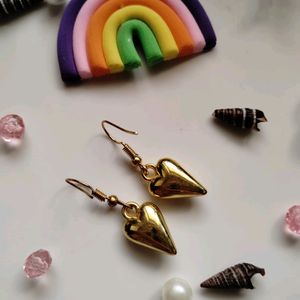 Chunky Heart Earrings (Gold)