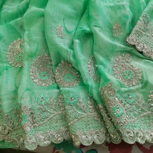 Cut work Festive Saree