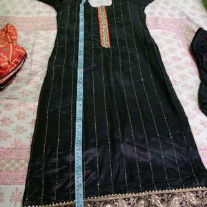 New Black Suit With Pajama And Dupatta