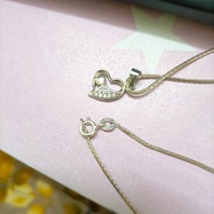 Silver Heart Pendent Beautiful Chain