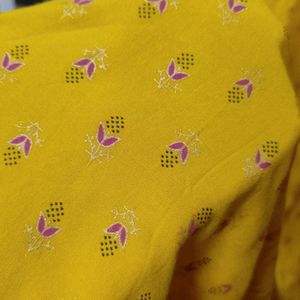 Mustard color A Line Kurti