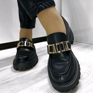 Chunky Loafers With Metal Buckle Detailing