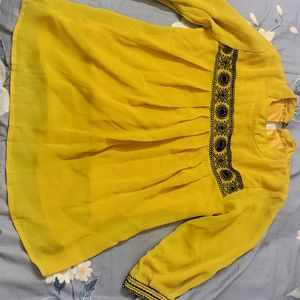 Yellow Flared Top