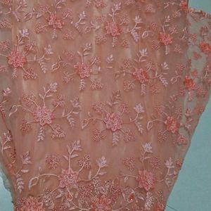 Full Pearl Work Net Gown