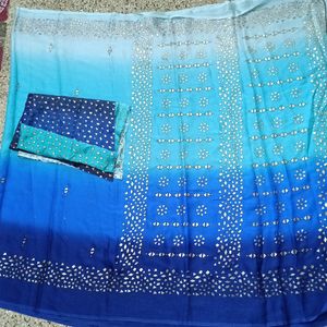 New Blue Ombre Saree