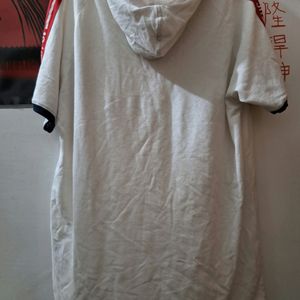 White And Red Half Sleeve [L/40] Size Hoodie