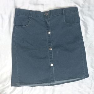 Denim Knee Length Skirt