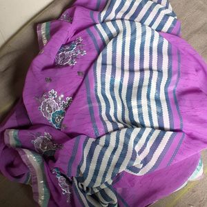 Purple Lehariya Saree