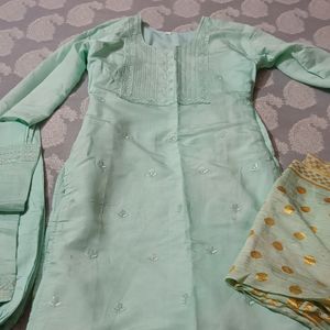 Light Sky Blue Kurta Set With Dupatta