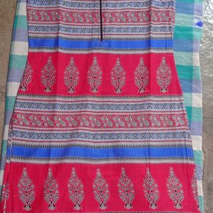 Red Printed Kurta Sleeveless