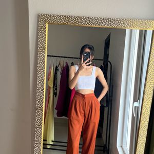 Rust Orange High Waist Pants