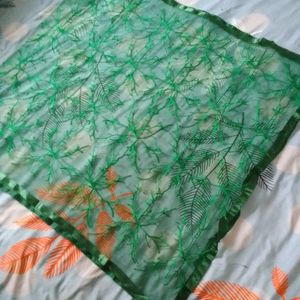 Green Dupatta With Ful Embroidery &Tesels