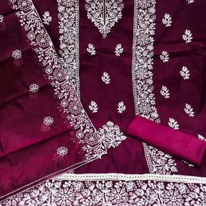 WOMESN LATEST CHANDERI COTTON EMBROIDERY HOT...
