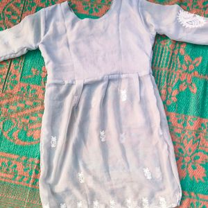 Grey Chikenkari Kurta