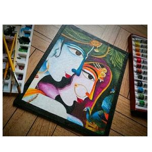 Beautiful Handmade Radha Krishna Painting 🎨🩷🙏🏼