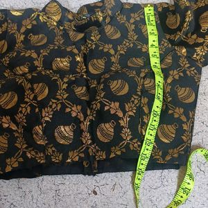 Black Banarsi Golden Blouse