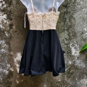 Sexy' Black and Gold Semi Formal Dress