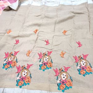 Cotton Linen Saree