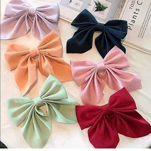 Korean Hair Bow Clips Combo Of 6.