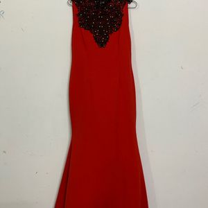 Red Fish-cut Dress