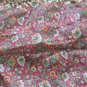 Kalamkari Organza Cut Work Dupatta