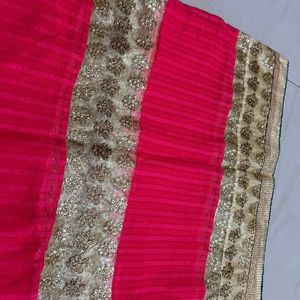 Combo Of 2 -Womens Blue and Coral Color Saree