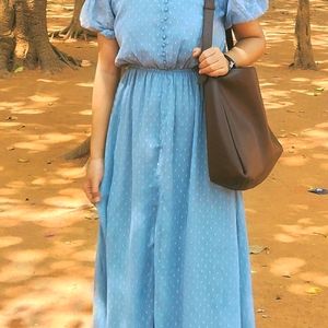 Sky Blue Dress Full Length For Summer Wear