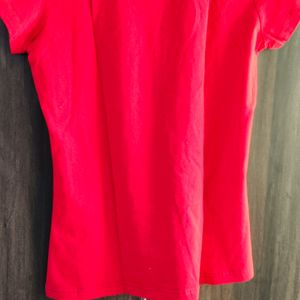 Plain Red Tshirt For Girls