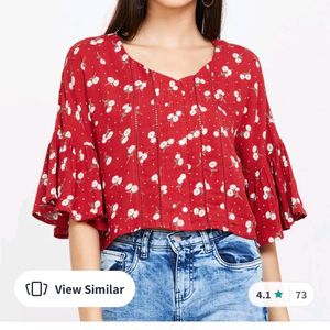 Ginger by Lifestyle - Cute Crop Top with Bell Sleeves