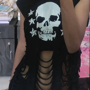 Skull punk Cutout Tshirt ☠️