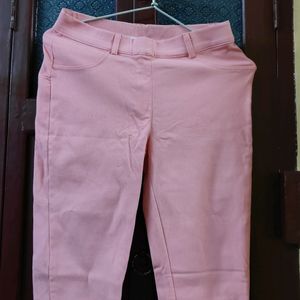 Pink Coloured Jeggings For Girls