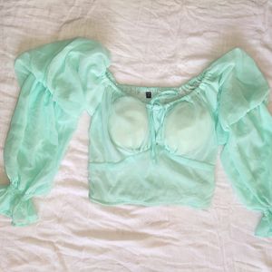 Mint Green Padded Crop Top