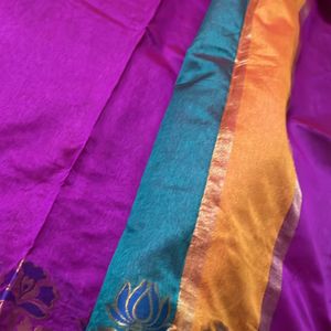 Majenta Polysilk Saree W Blouse