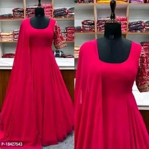 Fancy Georgette Gown With Embroidery Zari Work