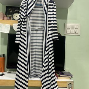 Stylish Stripe Long 3/4th Sleeves Casual wear Shru