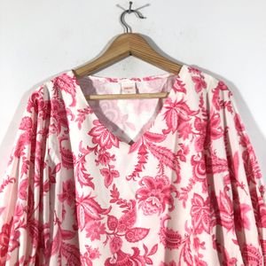 Cream&Pink Printed Top(Women’s)