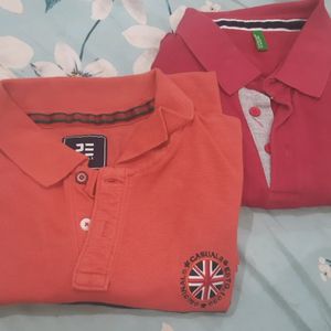 2 T-shirts Pack - Orange And Red