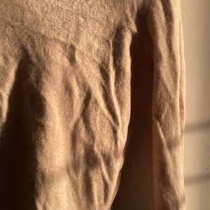 Tan Turtle Neck Wool Sweater