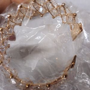 Gold Metal Cystal Glass Beads Bracelet