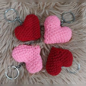 Crochet Heart Keychain