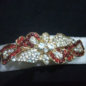 Red & White Diamond Hair Clip...Very New