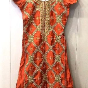 Patiala Orange Kurti (Women)