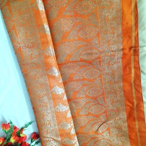 South Pattern Golden Orange Shade Saree