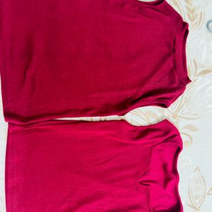 Combo Deal- Green Skater Skirt and 2 Maroon Tops